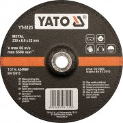 YT-6124 YATO Kotouč na kov 125 x 22 x 6,0 mm vypouklý brusný YT-6124 YATO
